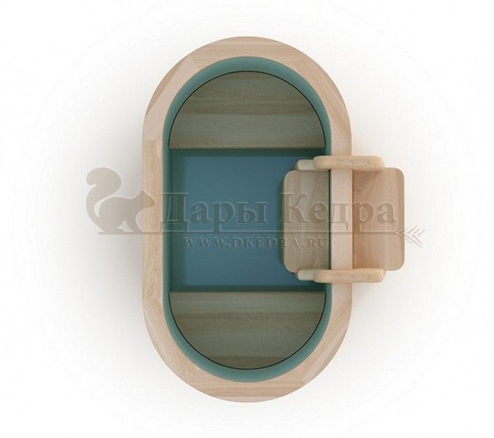 Гладкая столярная овальная купель из кедра с пластиковой вставкой