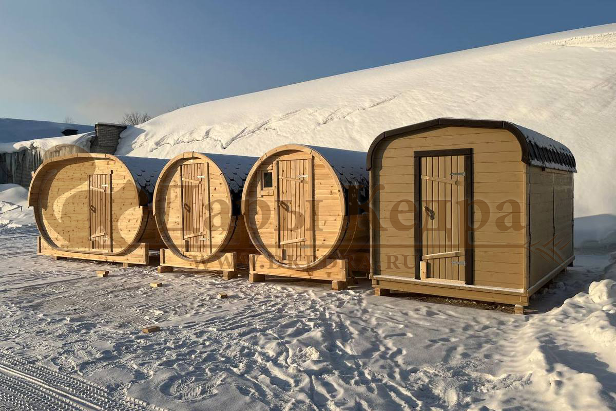 Баня-бочка круглая из кедра 3 метра